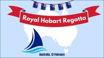 reale Hobart regata giorno illustrazione, Australia 13 febbraio. adatto per manifesto, coperchio, ragnatela, sociale media striscione. vettore