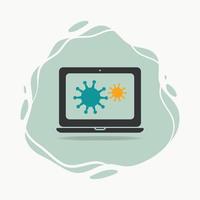 il computer portatile virus icona grafico design vettore illustrazione