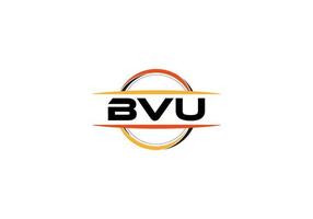 bvu lettera reali mandala forma logo. bvu spazzola arte logo. bvu logo per un' azienda, attività commerciale, e commerciale uso. vettore