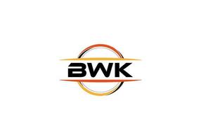 bwk lettera reali mandala forma logo. bwk spazzola arte logo. bwk logo per un' azienda, attività commerciale, e commerciale uso. vettore