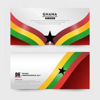 Ghana indipendenza giorno design bandiera collezione. Ghana indipendenza giorno sfondo vettore