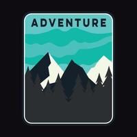 montagna all'aperto avventura etichetta vettore illustrazione retrò Vintage ▾ distintivo etichetta e maglietta design