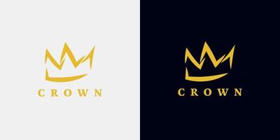 oro corona logo design astratto stile. simbolo di re, capo, potenza, forza. vettore