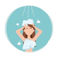 avatar donna lavaggio capelli disegno vettoriale