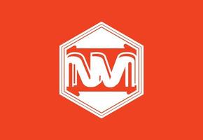 nm lettera logo e icona design modello vettore