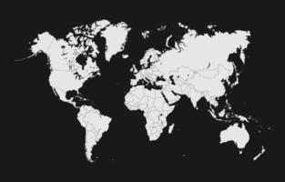 nero e bianca mondo carta geografica sfondo vettore