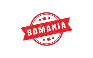 Romania francobollo gomma da cancellare con grunge stile su bianca sfondo vettore