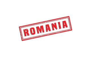 Romania francobollo gomma da cancellare con grunge stile su bianca sfondo vettore