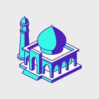moschea isometrico vettore icona illustrazione