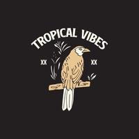 tropicale vibrazione uccello illustrazione Vintage ▾ opera d'arte design vettore