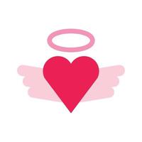 San Valentino giorno rosa grande rosa cuore piatto icona vettore