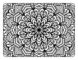 mandala floreale colorazione pagina per adulto colorazione prenotare, nero e bianca mandala colorazione pagina, mano disegnato delineato scarabocchio linea arte per adulto colorazione pagina interno vettore