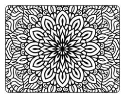 mandala floreale colorazione pagina per adulto colorazione prenotare, nero e bianca mandala colorazione pagina, mano disegnato delineato scarabocchio linea arte per adulto colorazione pagina interno vettore