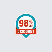 98 sconto, i saldi vettore badge per etichette, , adesivi, striscioni, tag, ragnatela adesivi, nuovo offerta. sconto origami cartello striscione.