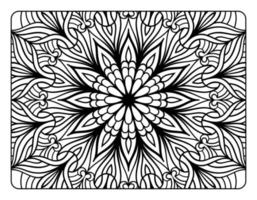 mandala floreale colorazione pagina per adulto colorazione prenotare, nero e bianca mandala colorazione pagina, mano disegnato delineato scarabocchio linea arte per adulto colorazione pagina interno vettore