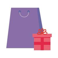 shopping bag e regalo disegno vettoriale