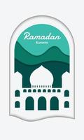 Ramadan kareem storia modello carta stile vettore