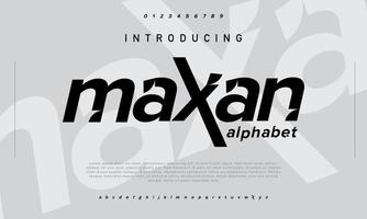 maxan urbano logo font. sport, digitale, tecnologia tipografia vettore