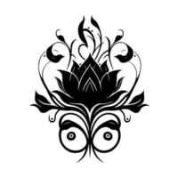 ornamentale loto fiore. monocromatico illustrazione per tatuaggio, logo, emblema, ricamo, lavorazione. vettore