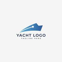 semplice e unico yacht logo idee vettore