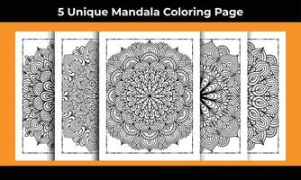 mandala colorazione pagina interno fascio vettore