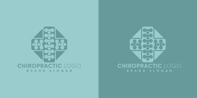 chiropratica logo con medico cartello moderno stile premio vettore