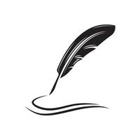 piuma penna d'oca design icona e logo illustrazione vettore