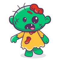 carino bambino zombie cartone animato vettore icona illustrazione animale