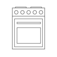 semplice gas elettrico stufa icona nel un' linea stile. vettore cucina elemento isolato su un' bianca sfondo