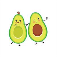 vettore metà avocado salutare cibo dieta frutta biologico verdura vettore mano disegnato cartone animato arte