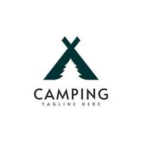 campeggio logo vettore design illustrazione modello