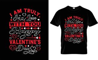 io am veramente nel amore con voi contento San Valentino giorno tipografia, San Valentino giorno t camicia design vettore