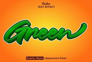 verde testo effetto con grafico stile e modificabile. vettore