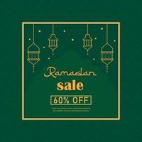 Ramadan vendita modello 60 per cento spento. vettore