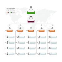 l'organigramma è utilizzato per mostrare le funzioni e le posizioni del personale. infografica. vettore