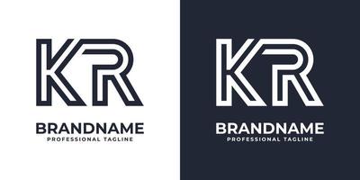 semplice kr monogramma logo, adatto per qualunque attività commerciale con kr o rk iniziale. vettore