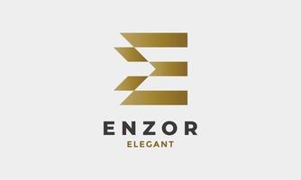 logo iniziale e oro plated elegante design grafico stile vettore