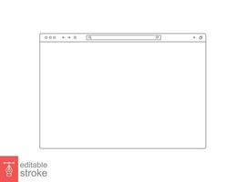 del browser modello schema per sito web. vuoto del browser finestra nel linea stile. vettore illustrazione isolato su bianca sfondo. pagina web utente interfaccia del desktop Internet pagina concetto. modificabile ictus eps 10.
