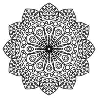 mandala con ornamenti. mandala per la pagina del libro da colorare. modello circolare a forma di mandala vettore