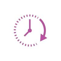 eps10 rosa vettore passaggio di tempo astratto icona o logo isolato su bianca sfondo. orologio o orologio schema simbolo nel un' semplice piatto di moda moderno stile per il tuo sito web disegno, e mobile App