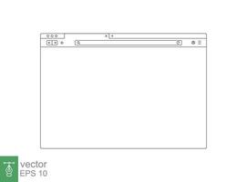 del browser modello schema per sito web. vuoto del browser finestra nel linea stile. vettore illustrazione isolato su bianca sfondo. pagina web utente interfaccia, del desktop Internet pagina concetto. eps 10.