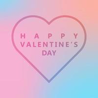 contento San Valentino giorno saluto carta con titolo e cuore telaio su rosa e blu sfondo vettore
