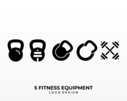 Salute fitness attrezzatura kettlebell logo design. vettore