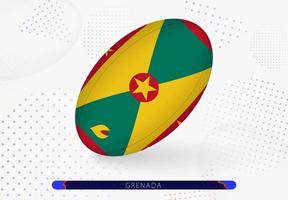 Rugby palla con il bandiera di grenada su esso. attrezzatura per Rugby squadra di granata. vettore