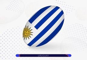 Rugby palla con il bandiera di Uruguay su esso. attrezzatura per Rugby squadra di Uruguay. vettore
