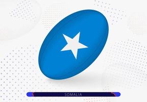 Rugby palla con il bandiera di Somalia su esso. attrezzatura per Rugby squadra di Somalia. vettore