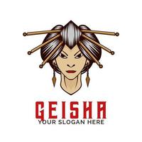 geisha logo. geisha portafortuna logo vettore portafortuna modello