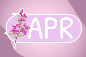 aprile mese nascita fiore con rosa dolce pisello illustrazione vettore