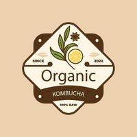 mano disegnato kombucha logo design vettore