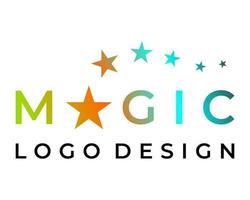 lettera un' monogramma stella Magia logo design. vettore